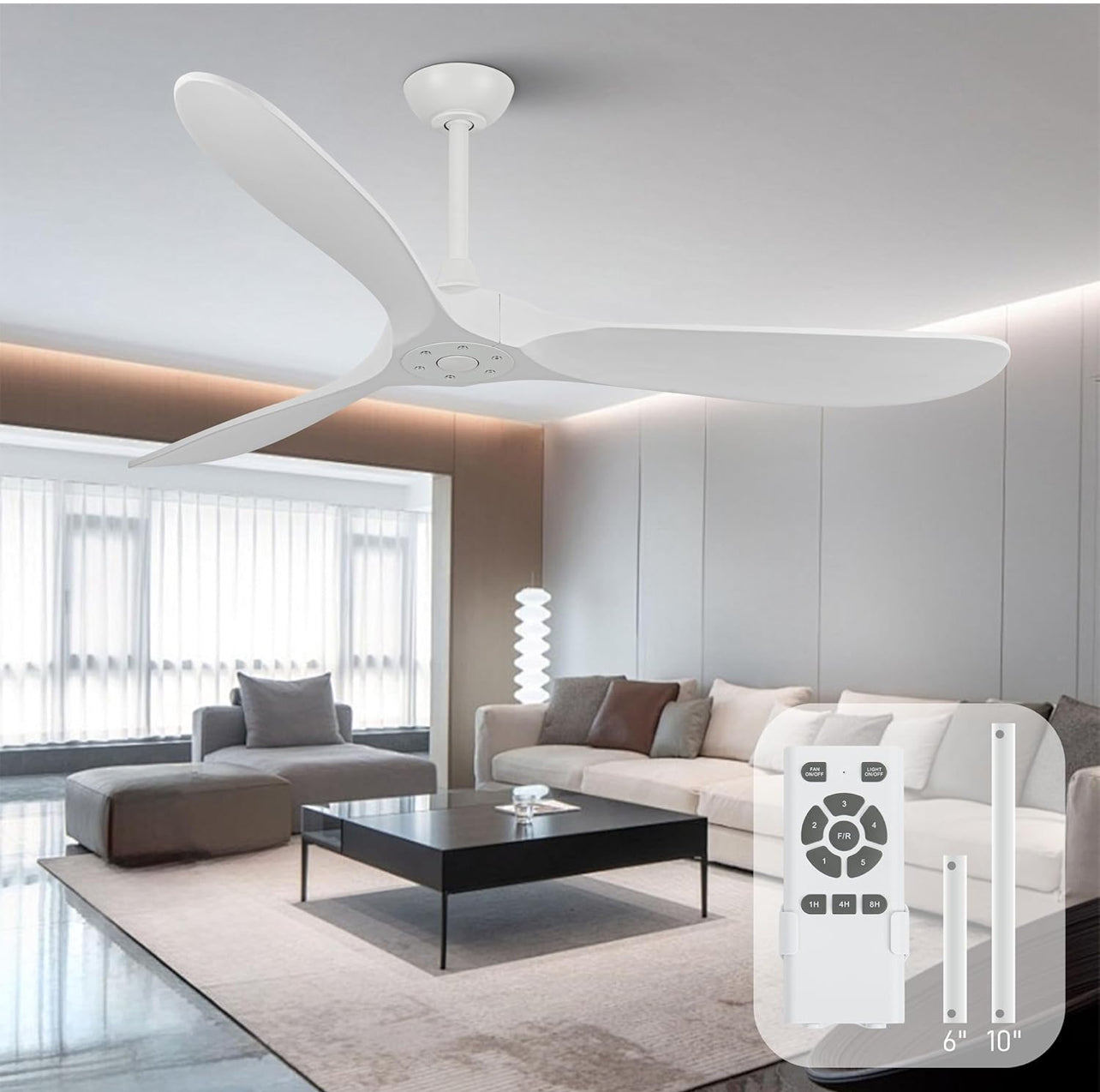 Nordic Luxury Ceiling Fan (Without Light Kit)