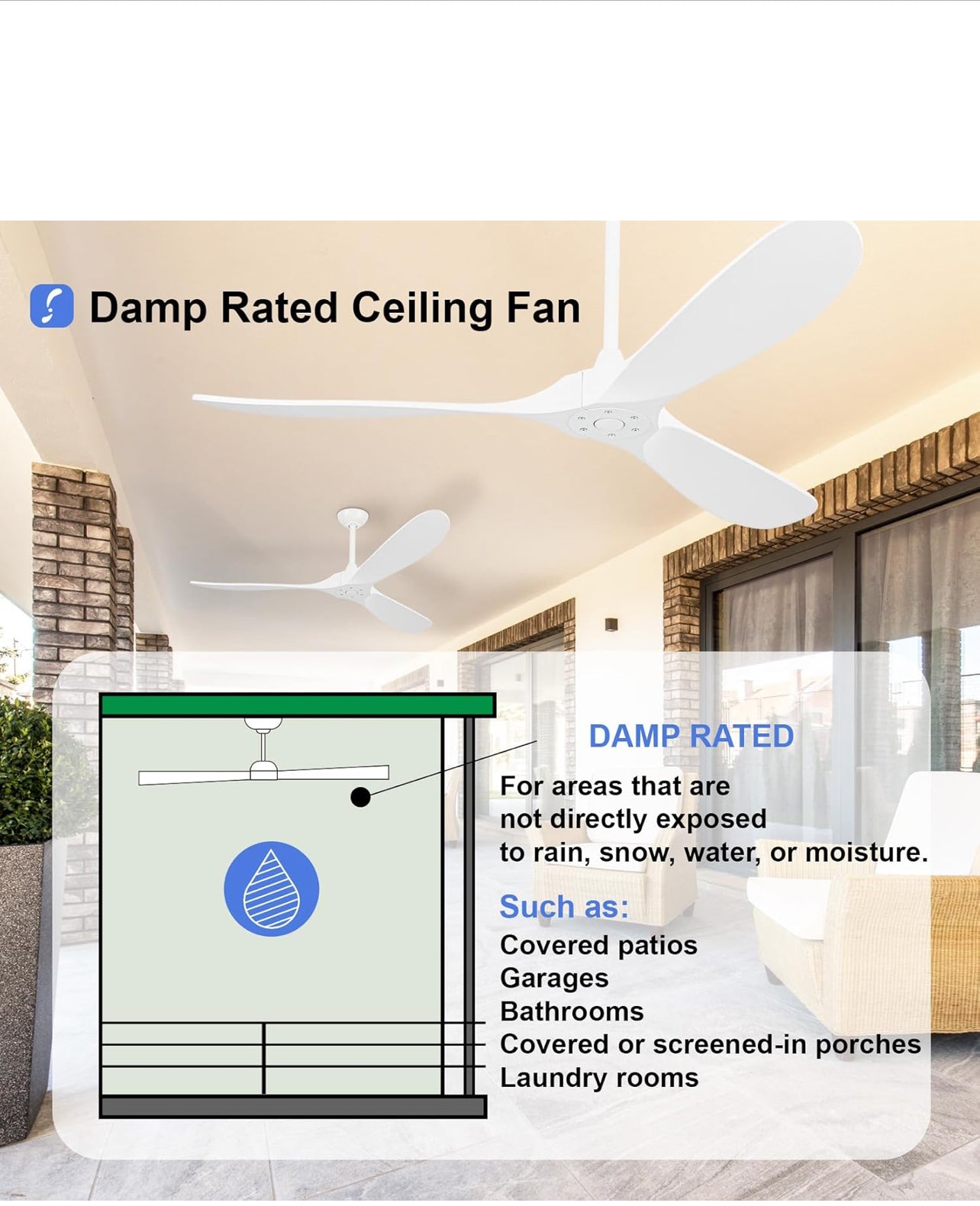 Nordic Luxury Ceiling Fan (Without Light Kit)