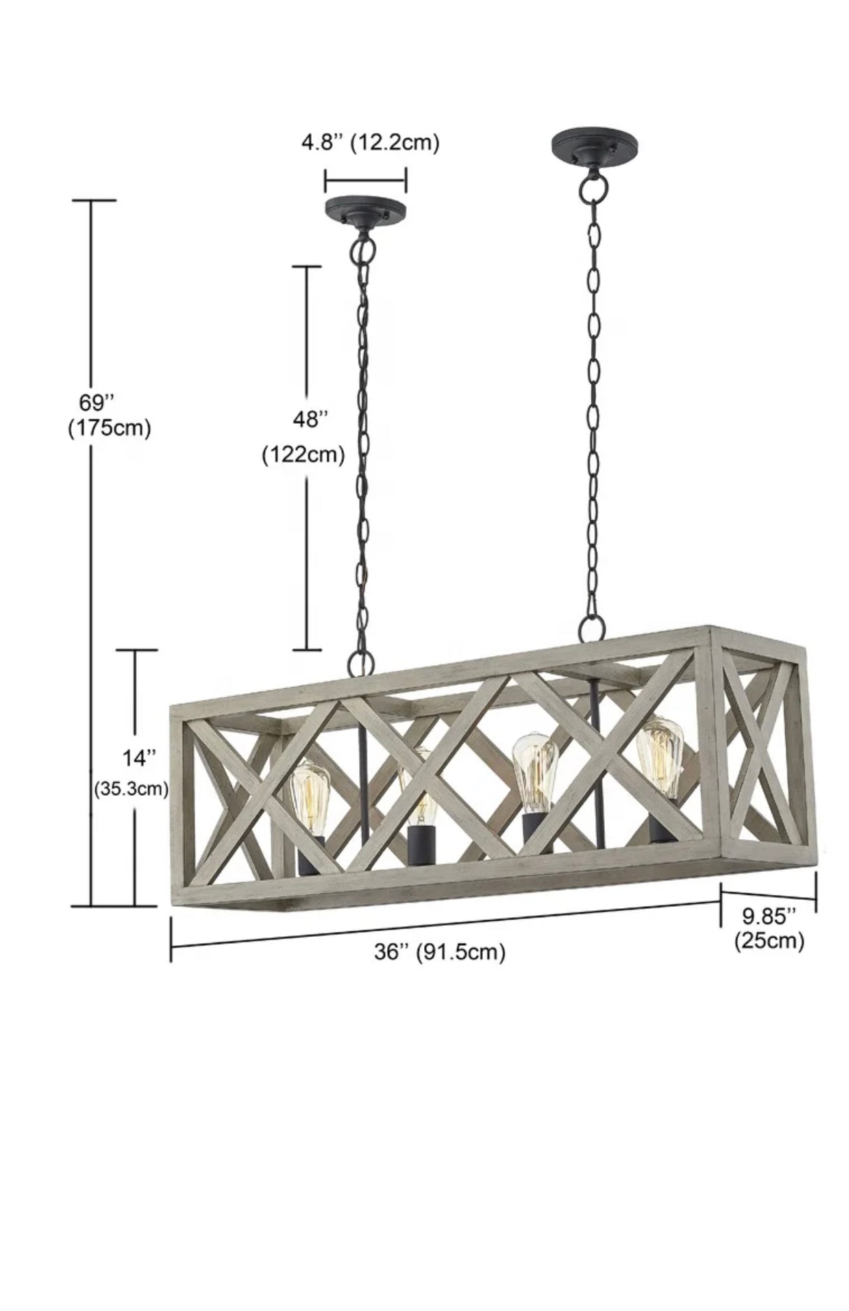 Farmhouse Pendant Light Fixture(Bulbs Not included)