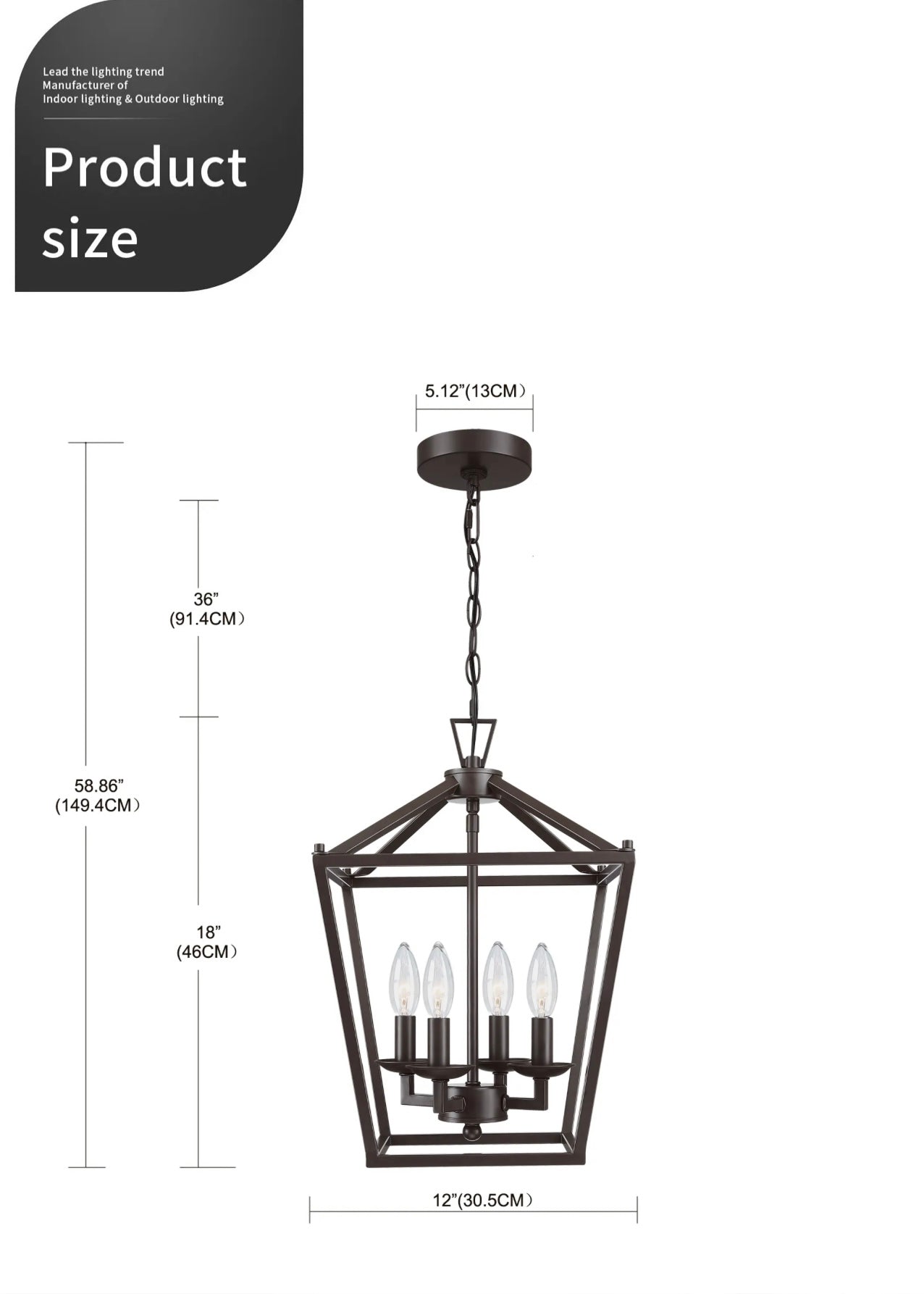 Pendant Light  (Bulbs Not Included)