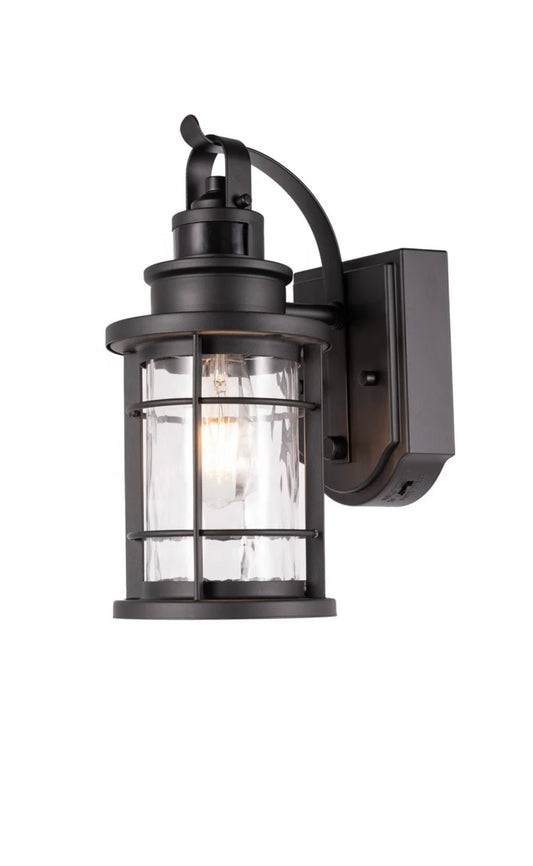 Outdoor Motion Sensor Wall Lantern Fixture (Bulb Not Included)