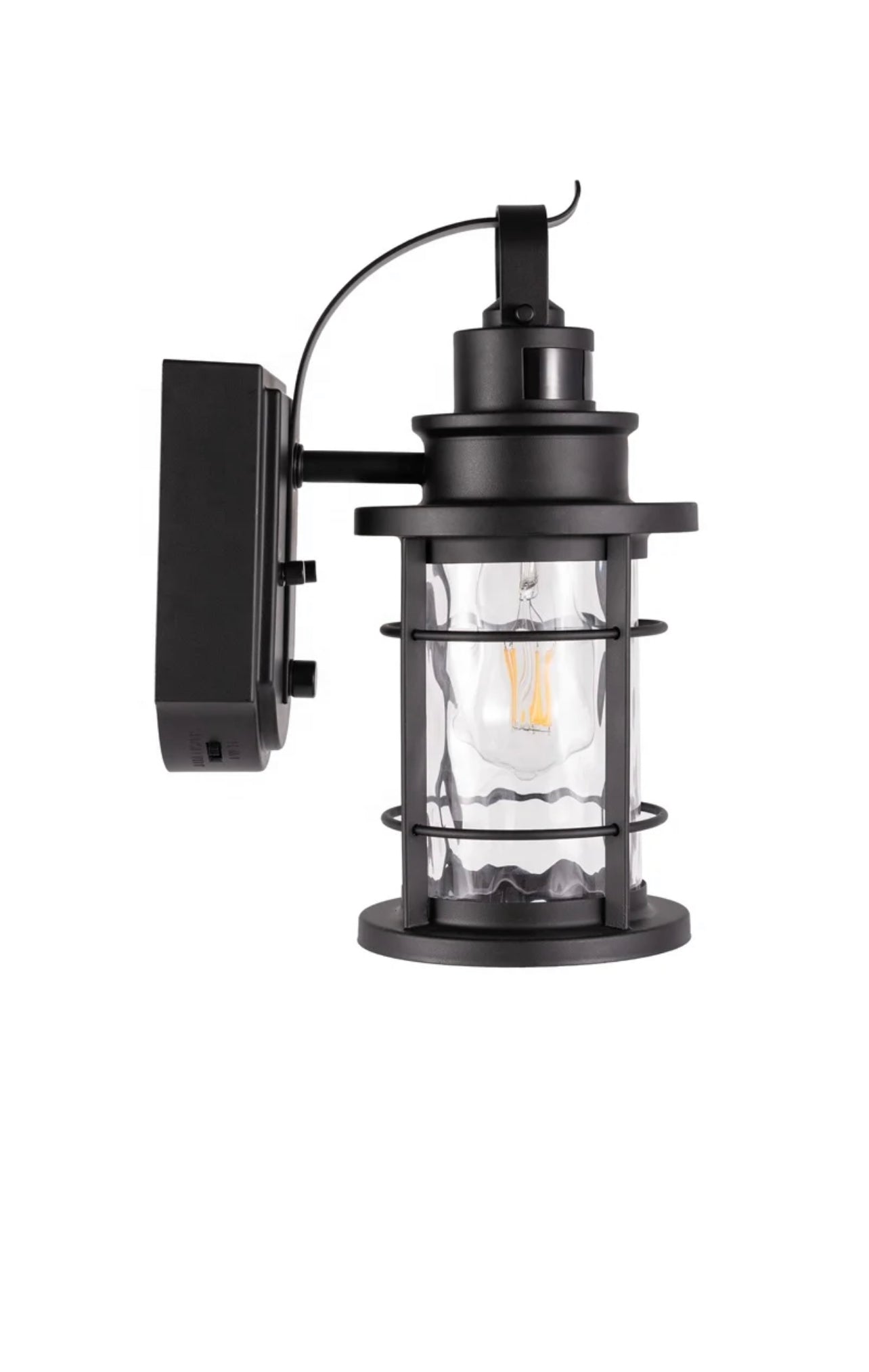 Outdoor Motion Sensor Wall Lantern Fixture (Bulb Not Included)