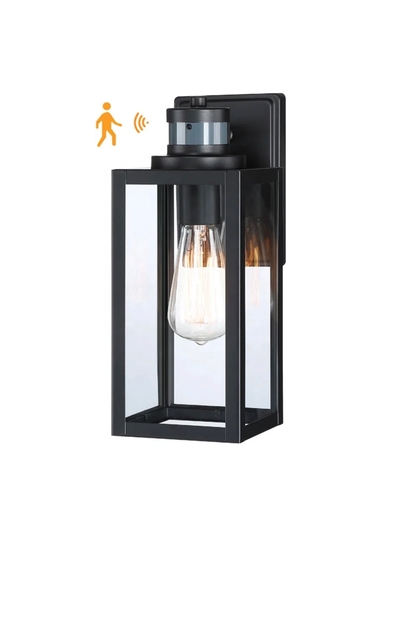 Outdoor Motion Sensor Wall Lantern Fixture(Bulb Not Included)