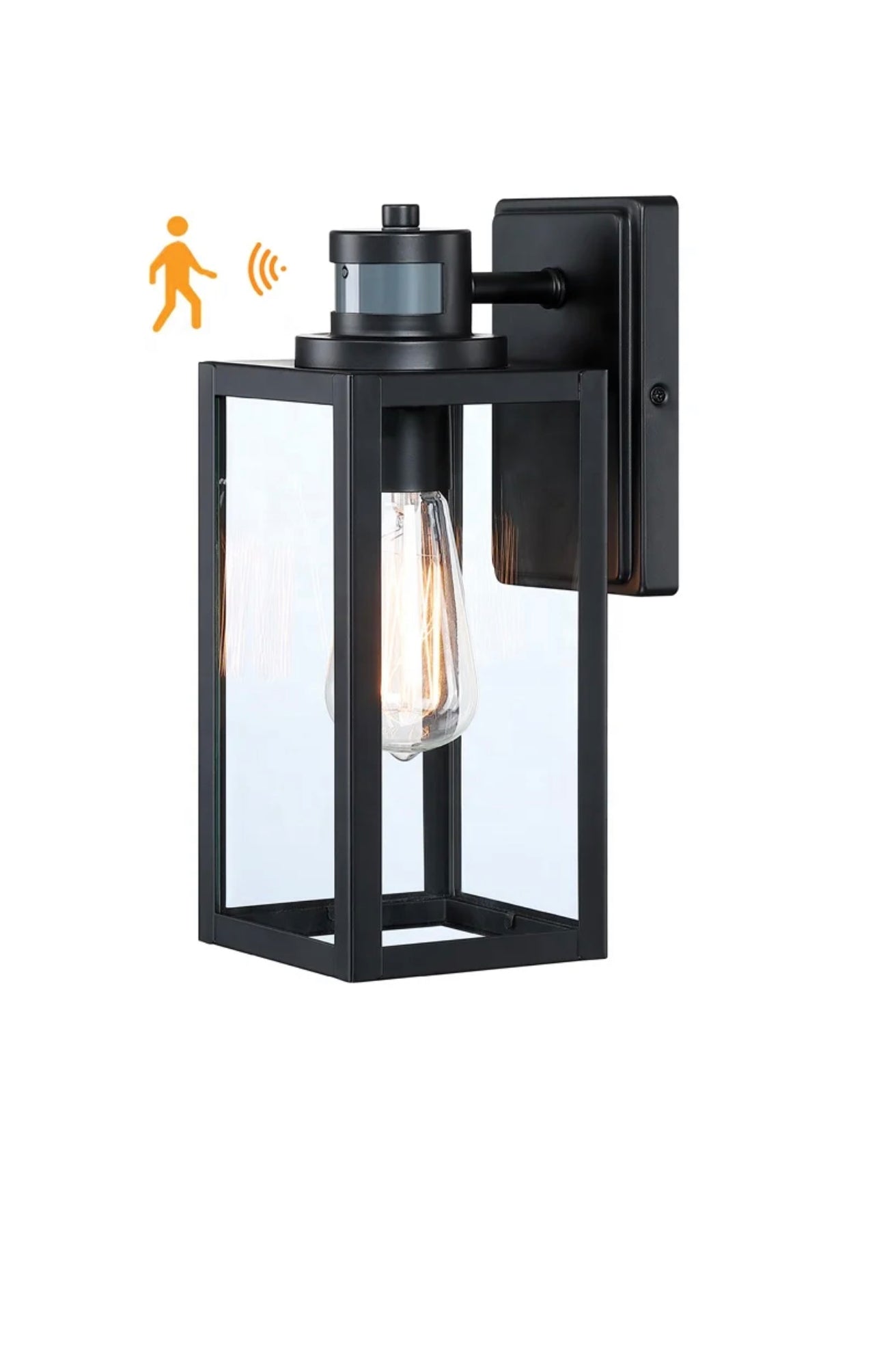 Outdoor Motion Sensor Wall Lantern Fixture(Bulb Not Included)