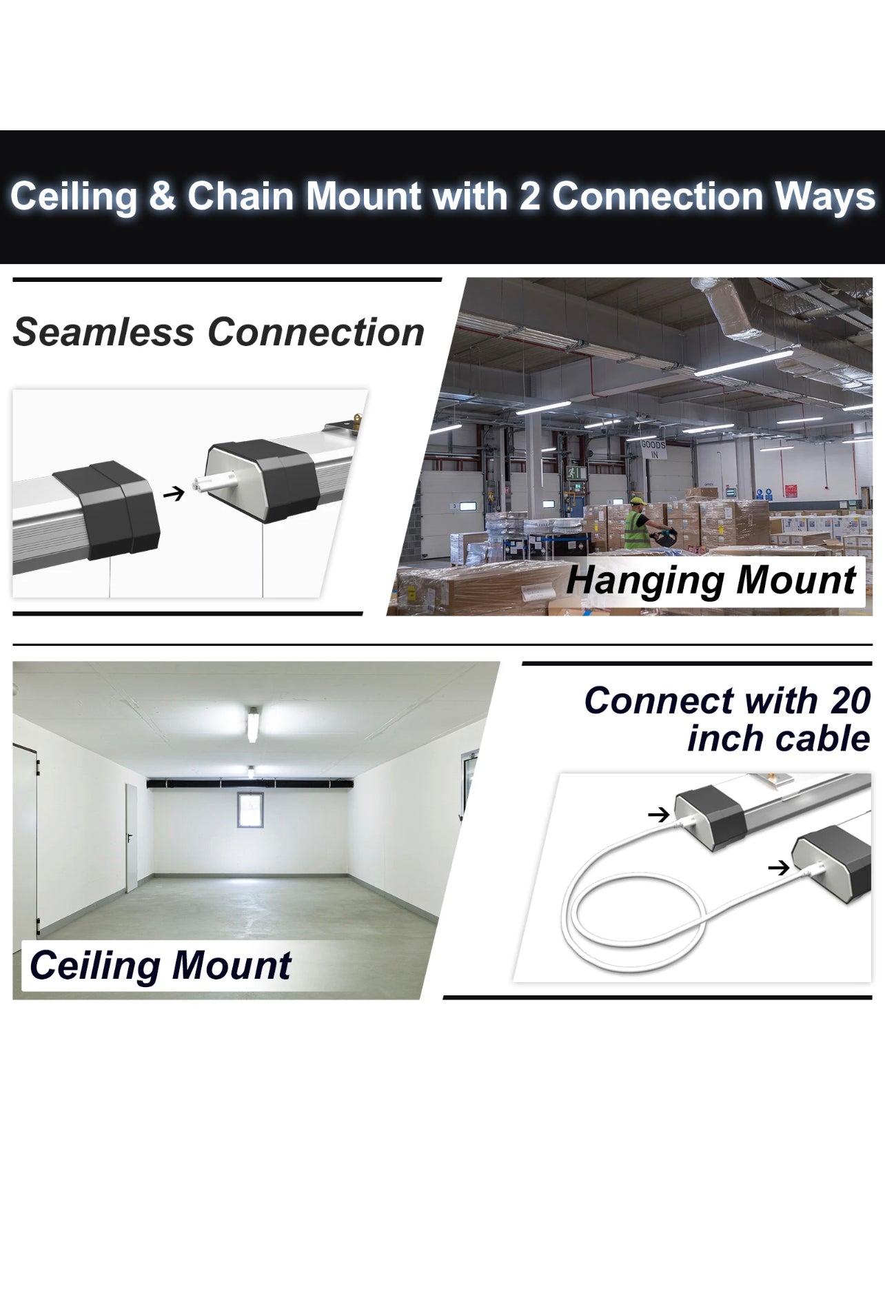 Linear Linkable LED Shop Light