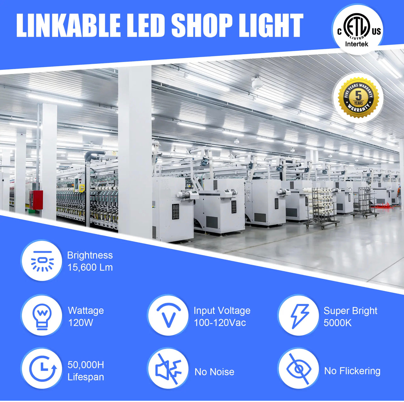 Linear Linkable LED Shop Light