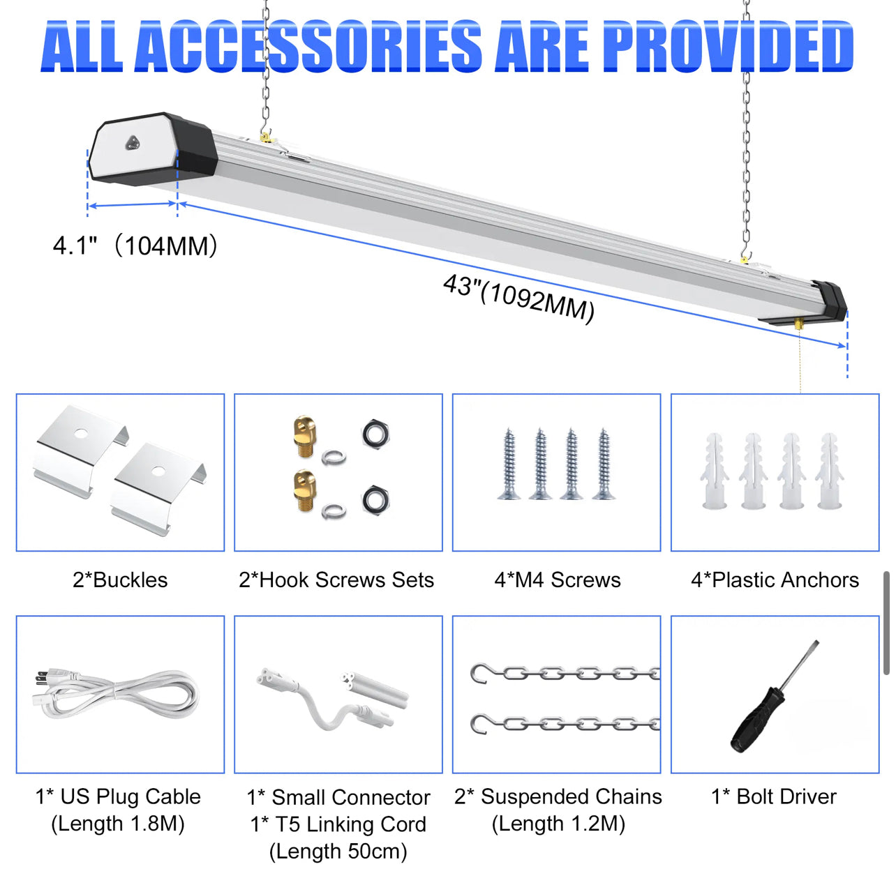 Linear Linkable LED Shop Light