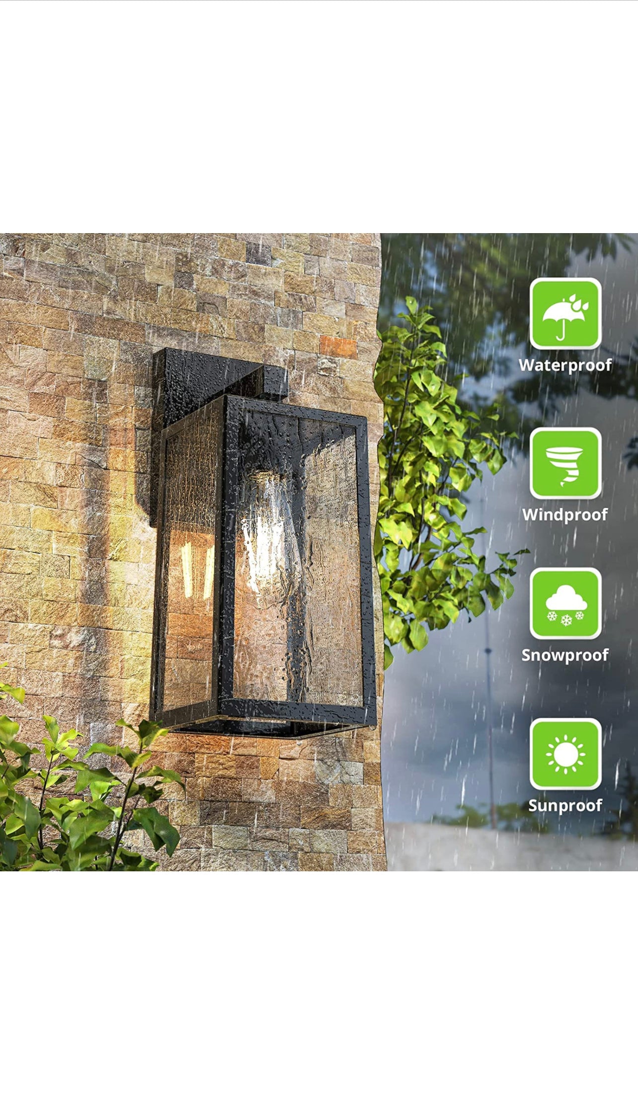 Outdoor Wall Lantern Fixture (Bulb Not Included)