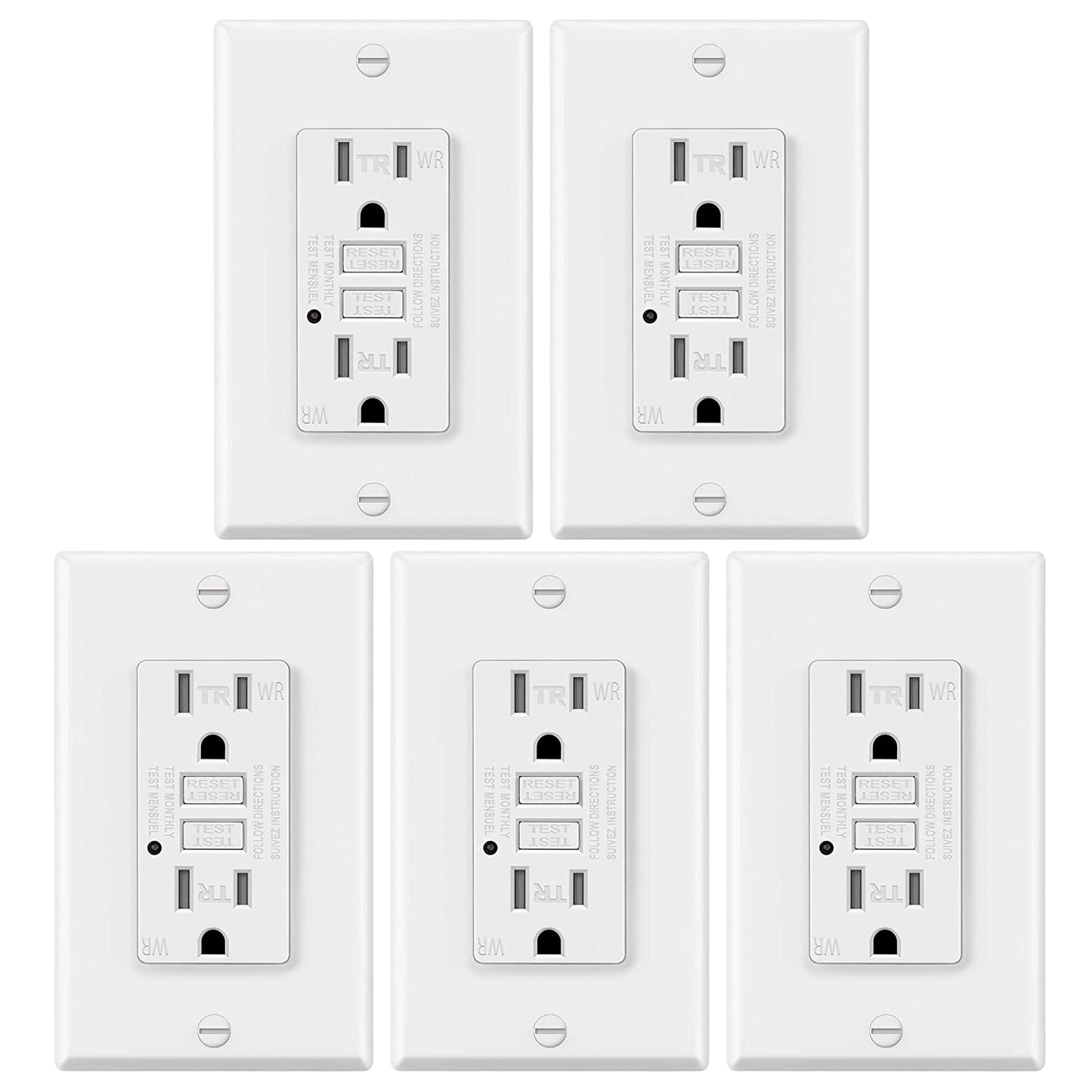 Weather Resistant GFCI Receptacle ( Pack Of 5)