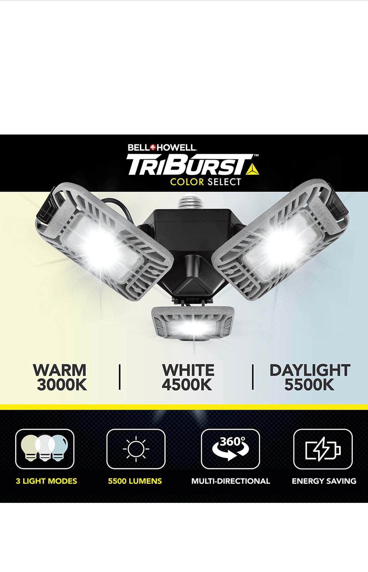 Bell+Howell Dual Head LED Garage Bulb